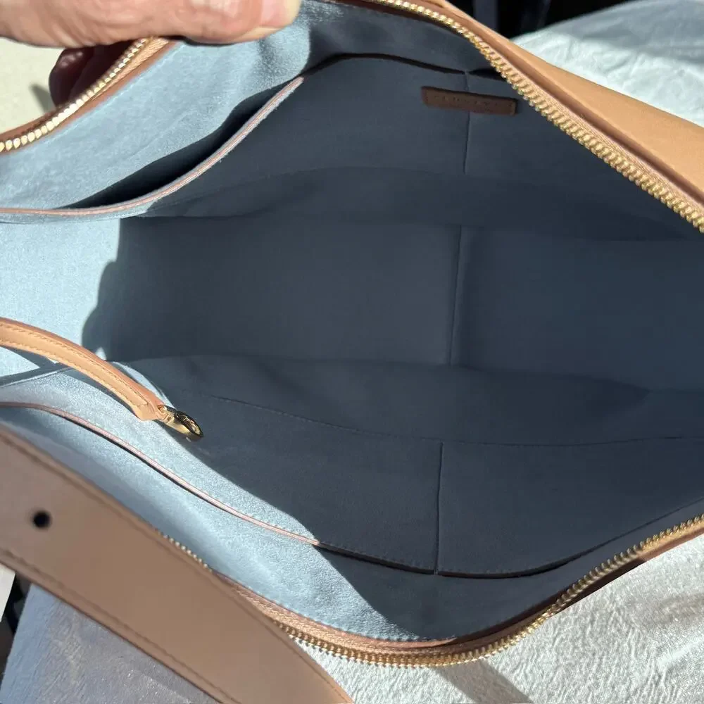 NWT Senreve Tan Smooth Unisex Leather Fortuna Bag Laptop Carryall Tote